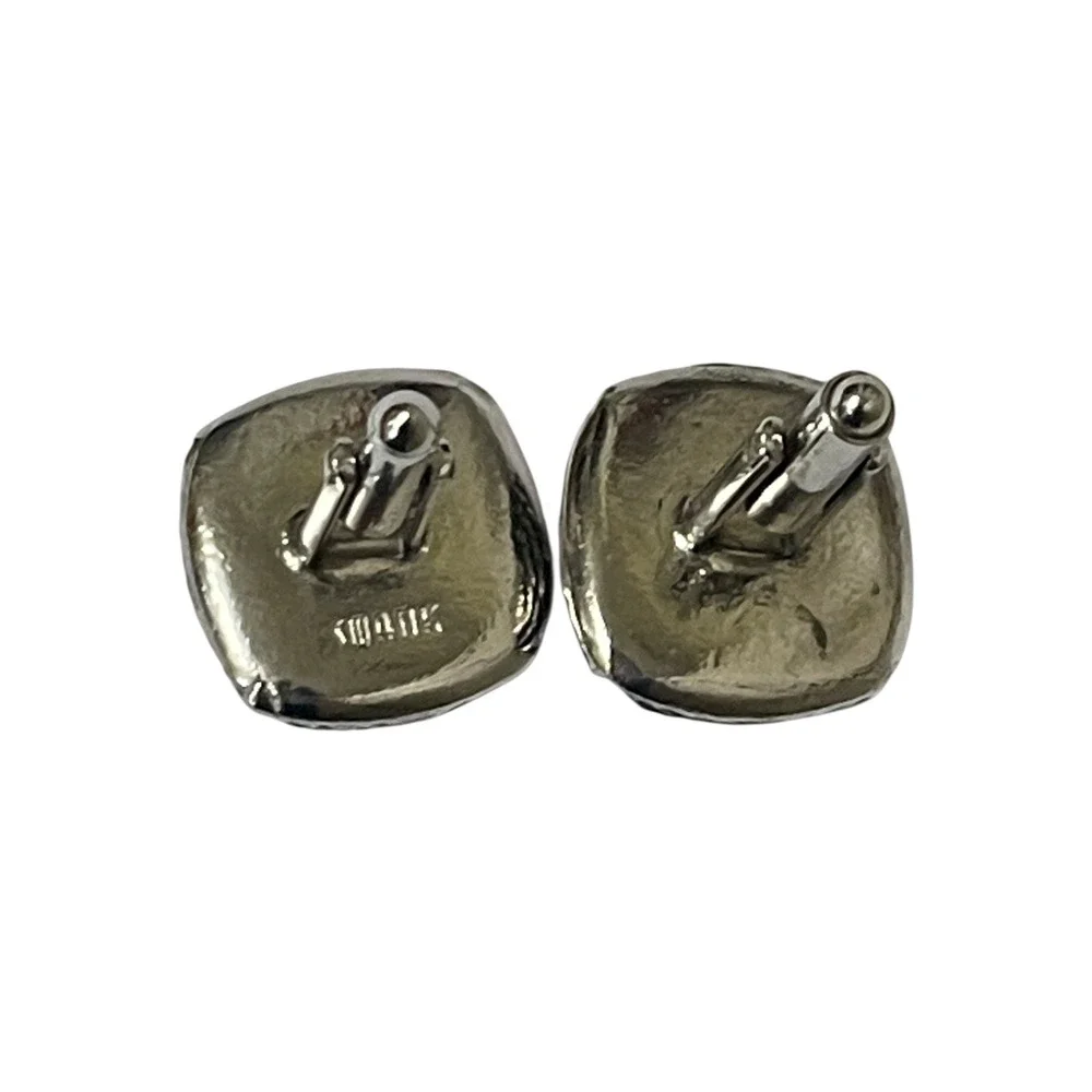 Moonglow Lucite Swank Cufflinks Rose Pink Vintage 1960s Silver Tone